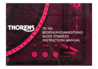 Thorens TD-104-Owners-Manual